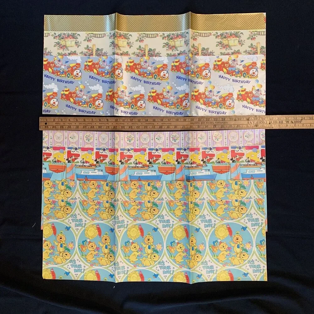 Vtg Gift Wrap Wrapping Paper Lot All Occasion Ephemera Scrapbook Journal Crafts